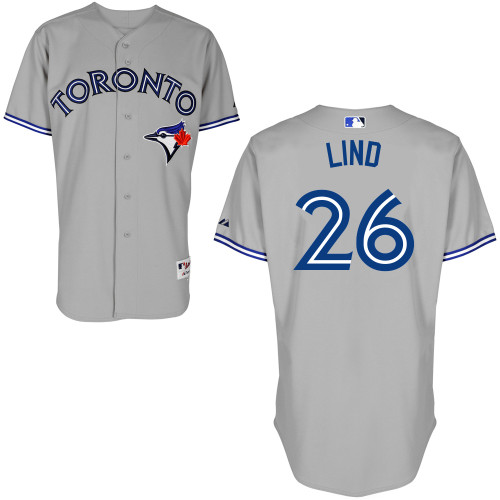 Adam Lind #26 MLB Jersey-Toronto Blue Jays Men's Authentic Road Gray Cool Base Baseball Jersey
